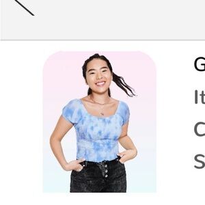 Blue Fitted Cap Sleeve Smocked Blouse